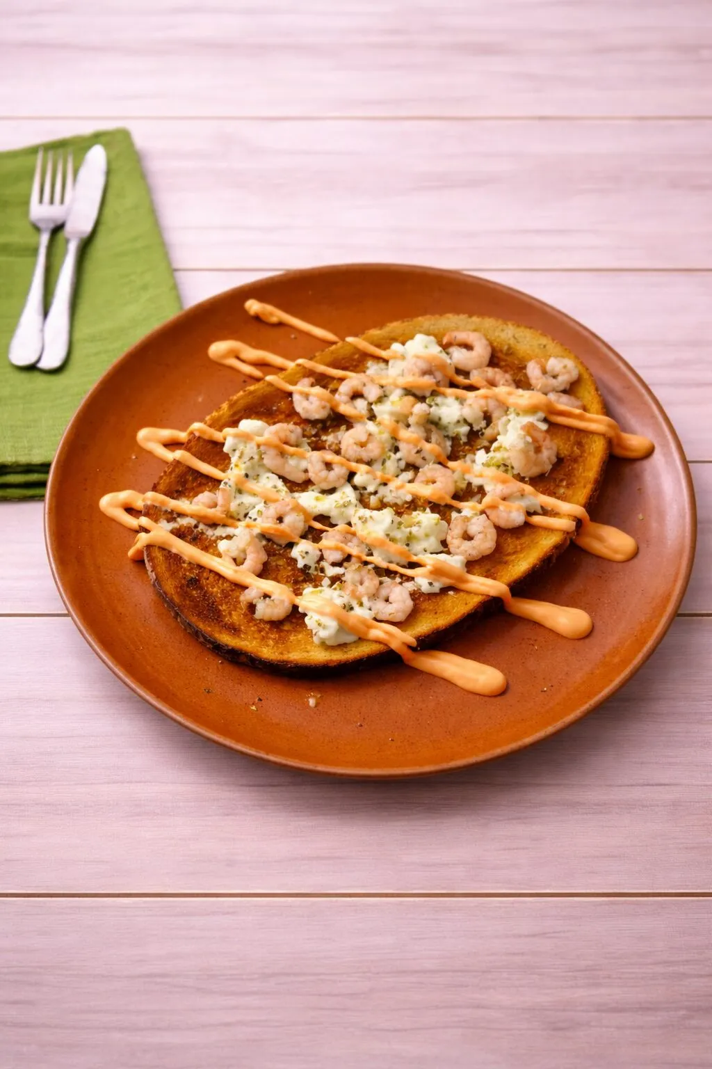 Bruschetta with mozzarella & prawns